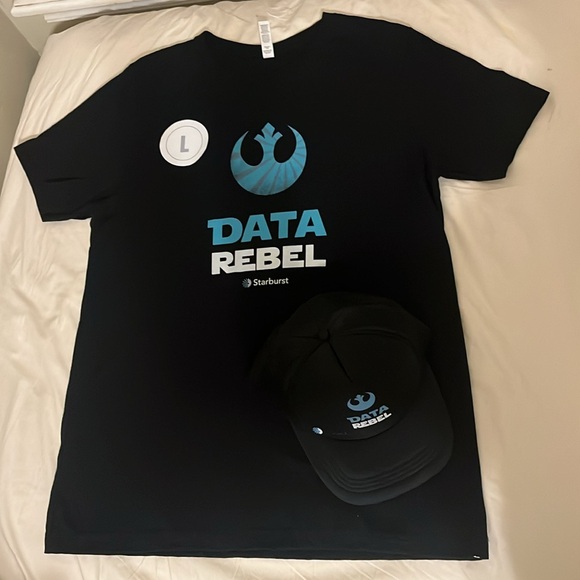 Star Wars BOTH New Data Rebel T-Shirt L & Cap Hat - Picture 9 of 12